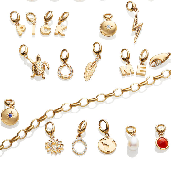 Gold Initial 'W' Biography Charm