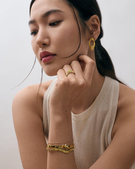 Gold Raye Cuff Bangle
