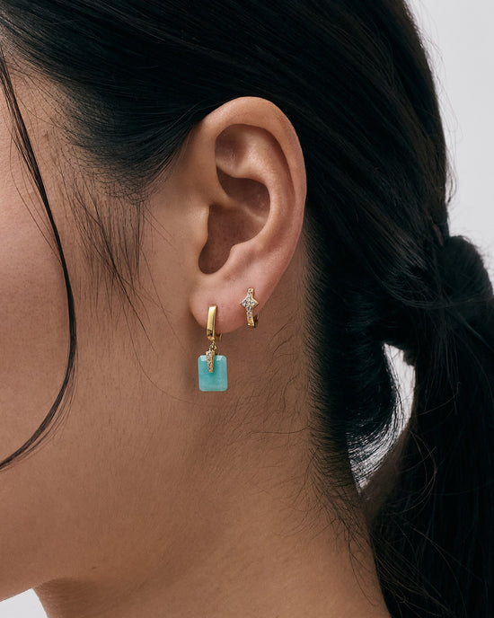 Gold Luna Light Huggie Earrings