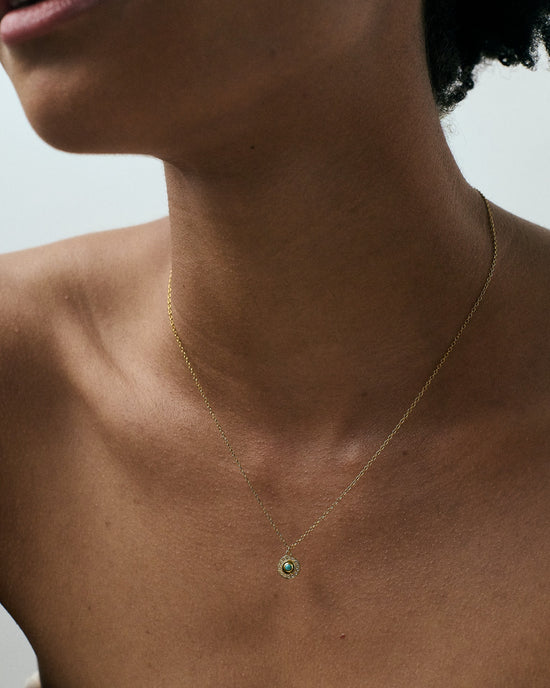 Gold Celestial Nazar Pendant Necklace