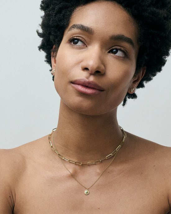 Gold Celestial Nazar Pendant Necklace