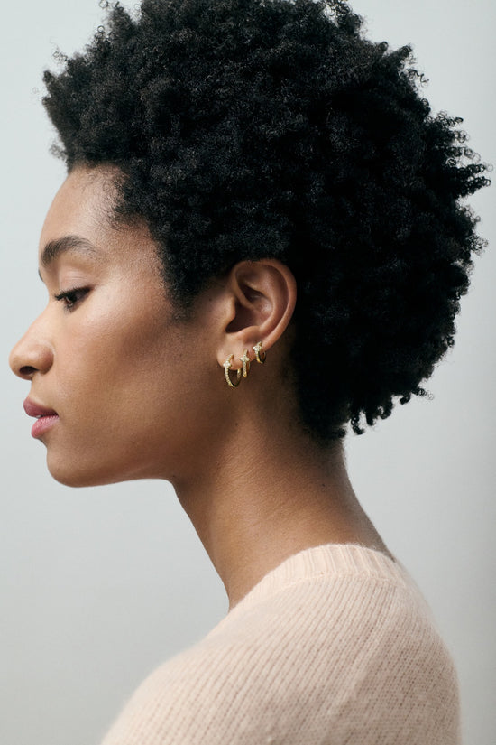 Gold Luna Light Huggie Earrings