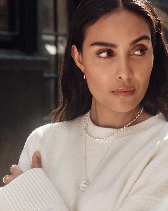 Silver Stilla White Pearl Choker Necklace