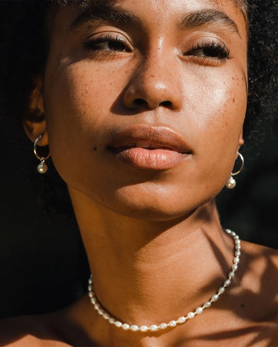 Silver Stilla White Pearl Choker Necklace