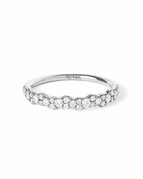 Solid White Gold Interstellar Linia Diamond Ring