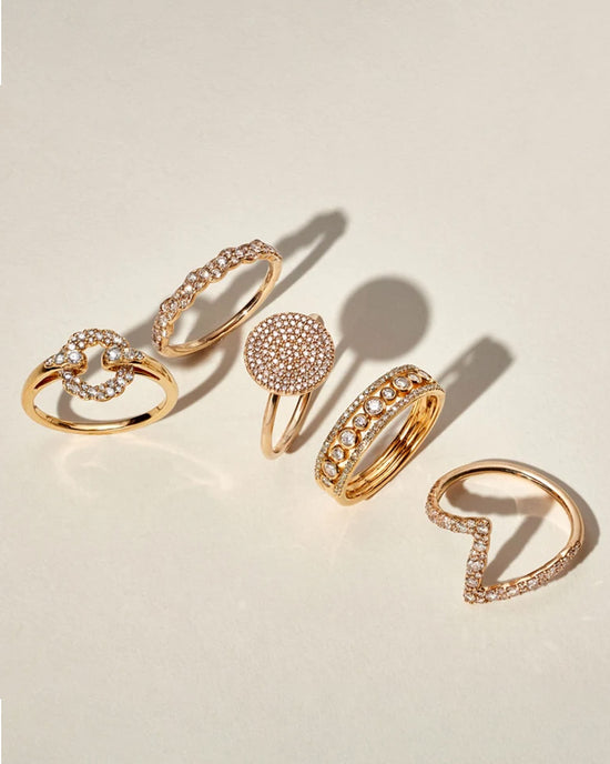 Solid Gold Interstellar Linia Diamond Ring