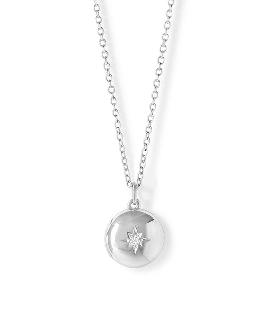 Silver Biography Mini Locket Necklace