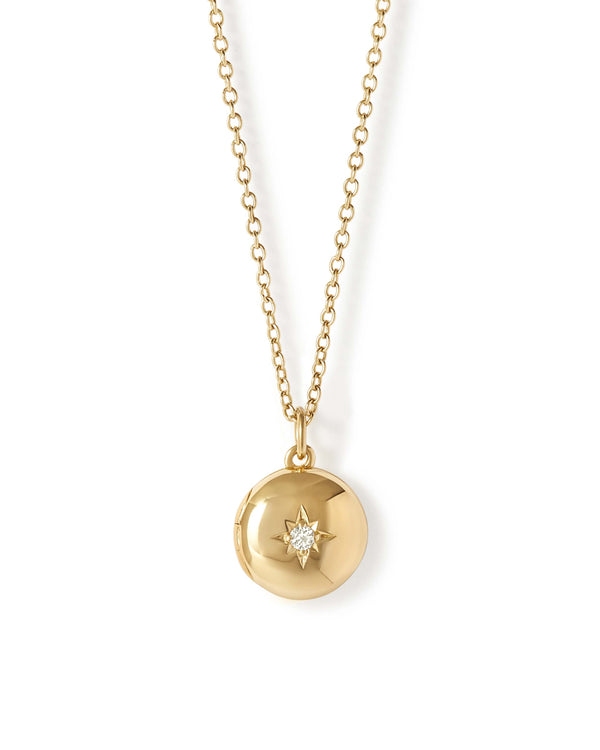 Gold Biography Mini Locket Necklace
