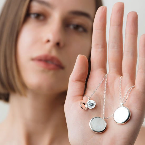 Silver Biography Mini Locket Necklace
