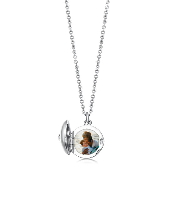 Silver Biography Mini Locket Necklace