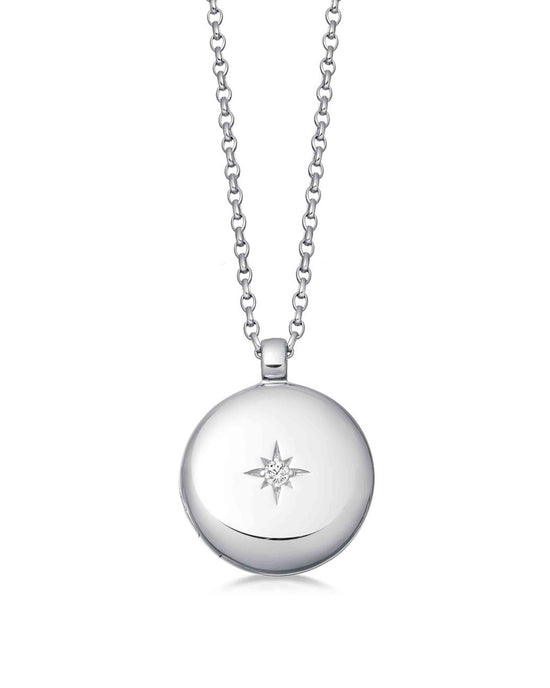 Silver Medium Biography Locket Necklace