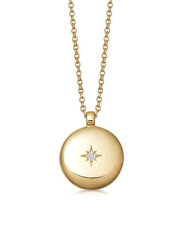 Gold Biography Medium Locket Necklace