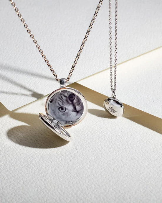 Silver Medium Biography Locket Necklace