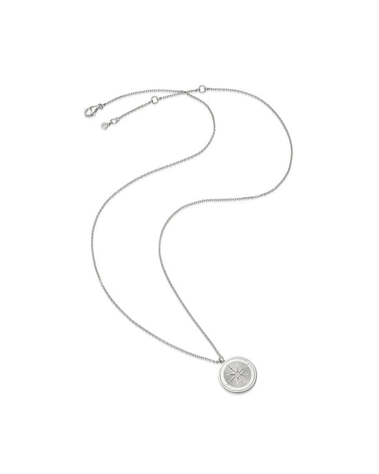 Silver Celestial Compass Locket Necklace