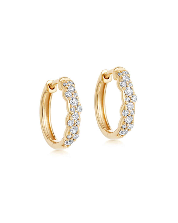 Solid Gold Interstellar Medium Diamond Hoop Earrings