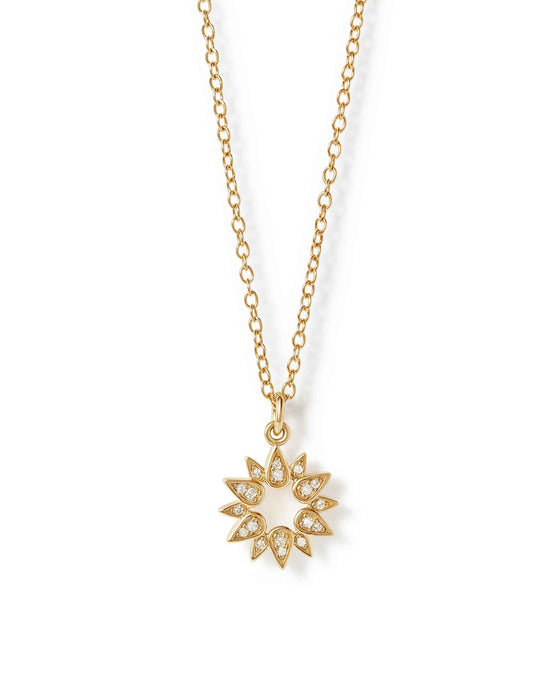 Gold Biography Sun Pendant Necklace