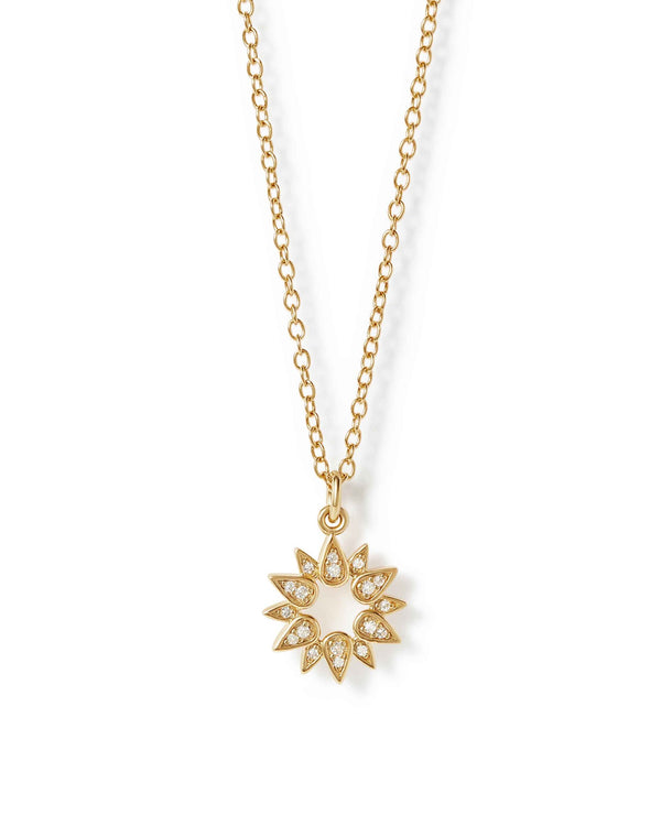 Gold Biography Sun Pendant Necklace