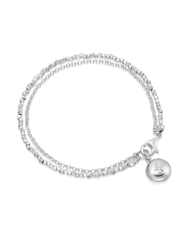 Silver Biography Locket Bracelet