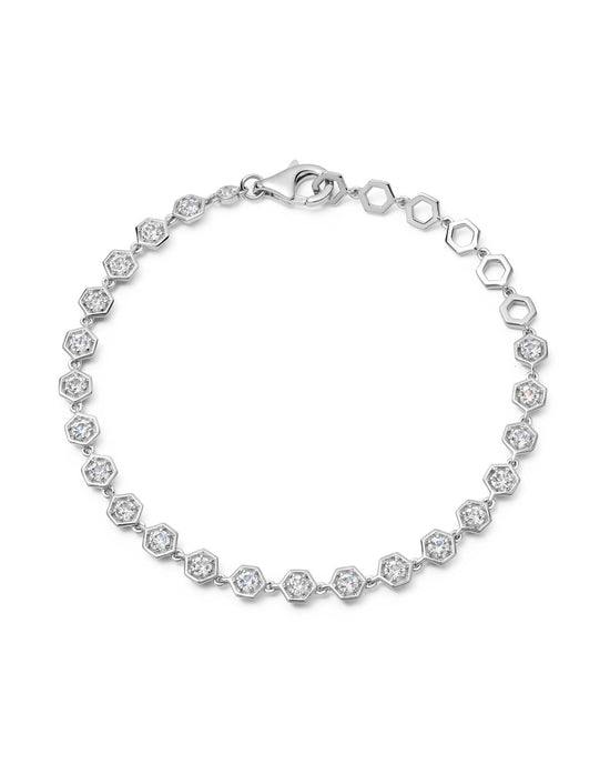 Silver Sapphire Deco Tennis Bracelet