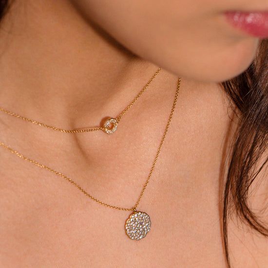 Solid Gold Asteri Diamond Slice Pendant