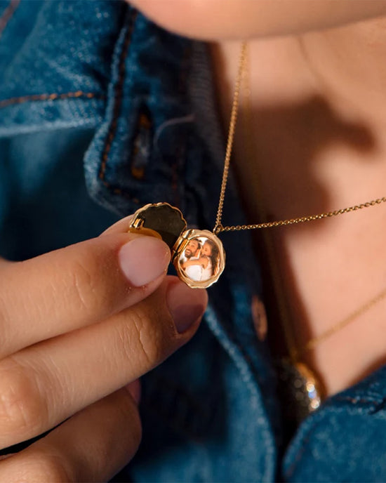 Solid Gold Asteri Diamond Locket Necklace