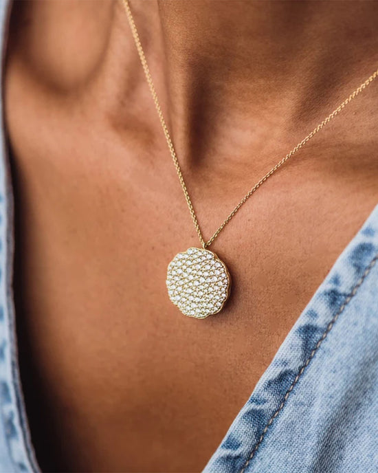 Solid Gold Asteri Large Diamond Locket Necklace