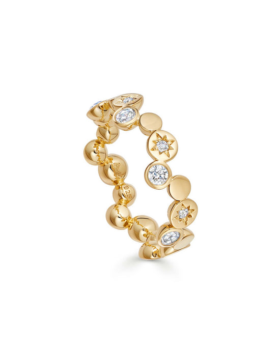 Gold Polaris North Star White Sapphire Ring
