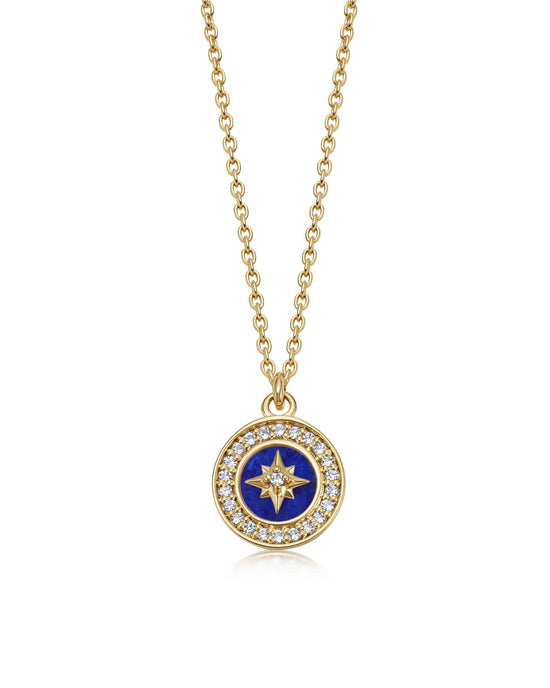 Gold Polaris Lapis Pendant Necklace