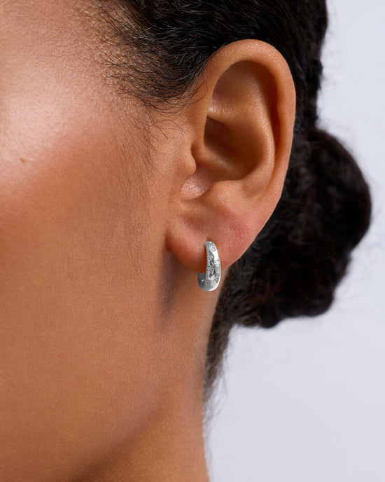 Silver Celestial Mini Tiny Star Huggie Earrings