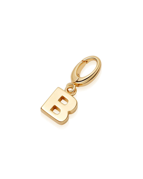 Gold Initial 'B' Biography Charm