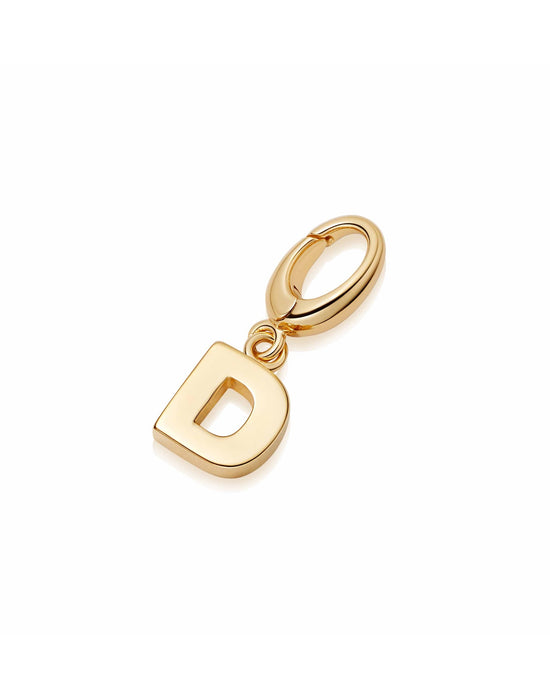 Gold Initial 'D' Biography Charm
