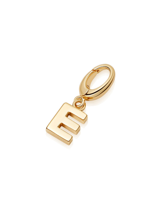 Gold Initial 'E' Biography Charm