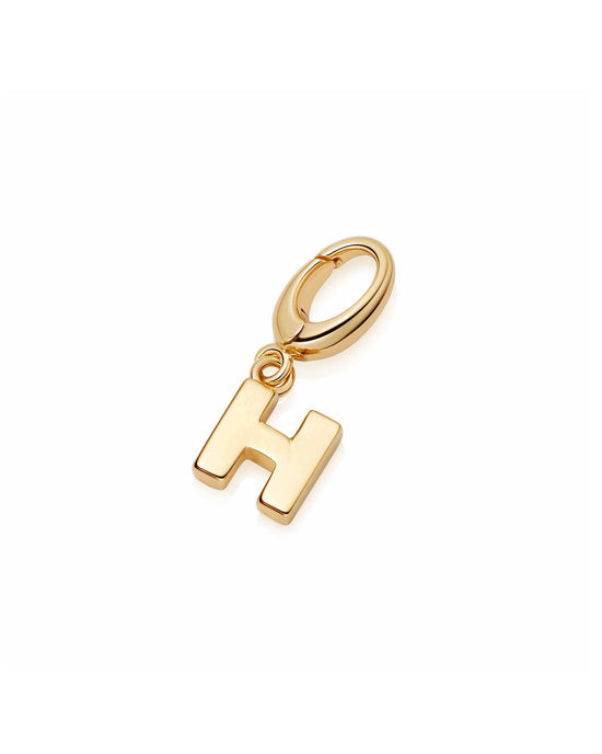 Gold Initial 'H' Biography Charm