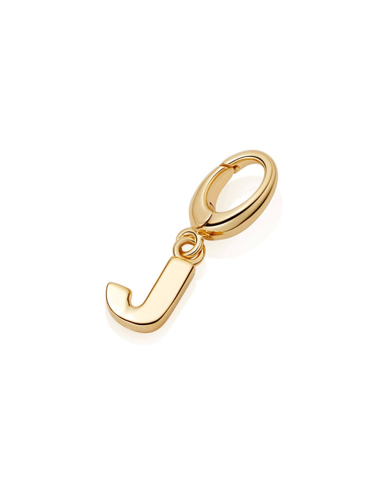 Gold Initial 'J' Biography Charm