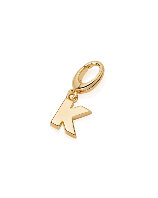 Gold Initial 'K' Biography Charm