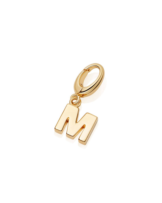 Gold Initial 'M' Biography Charm