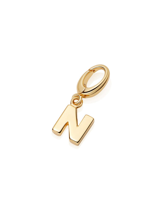 Gold Initial 'N' Biography Charm