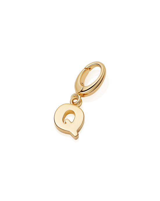 Gold Initial 'Q' Biography Charm
