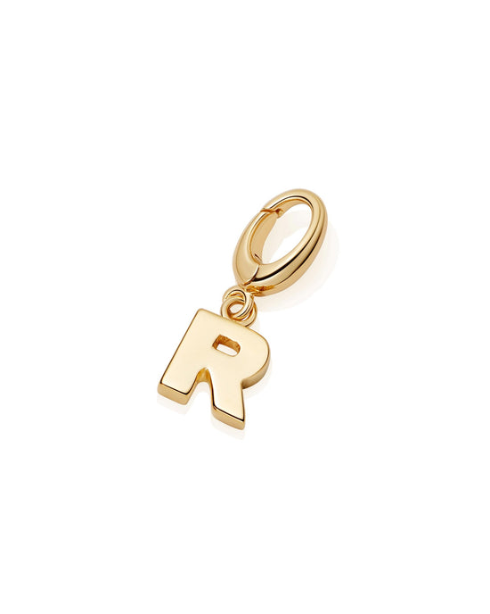 Gold Initial 'R' Biography Charm