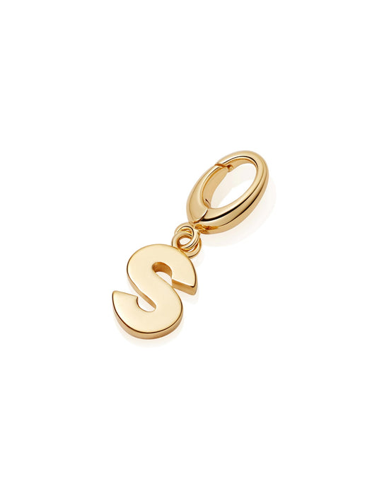 Gold Initial 'S' Biography Charm