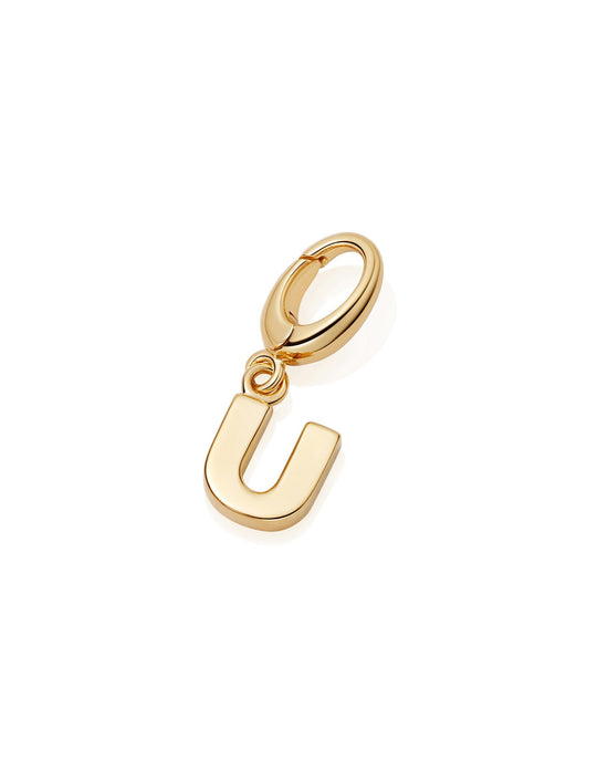 Gold Initial 'U' Biography Charm