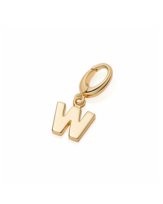 Gold Initial 'W' Biography Charm