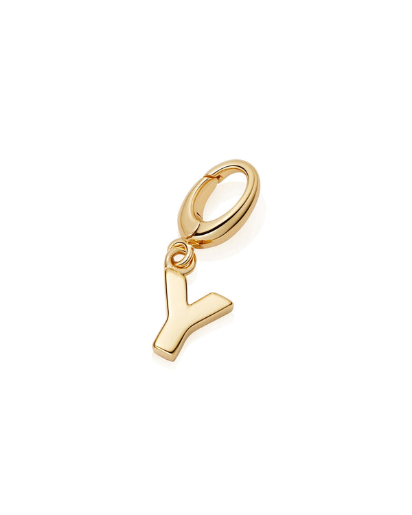 Gold Initial 'Y' Biography Charm