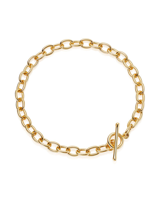 Gold Biography T-Bar Bracelet