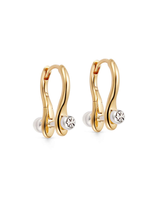 Gold and Silver Aurora Hoop Earrings