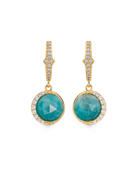 Gold Luna Amazonite Drop Earrings
