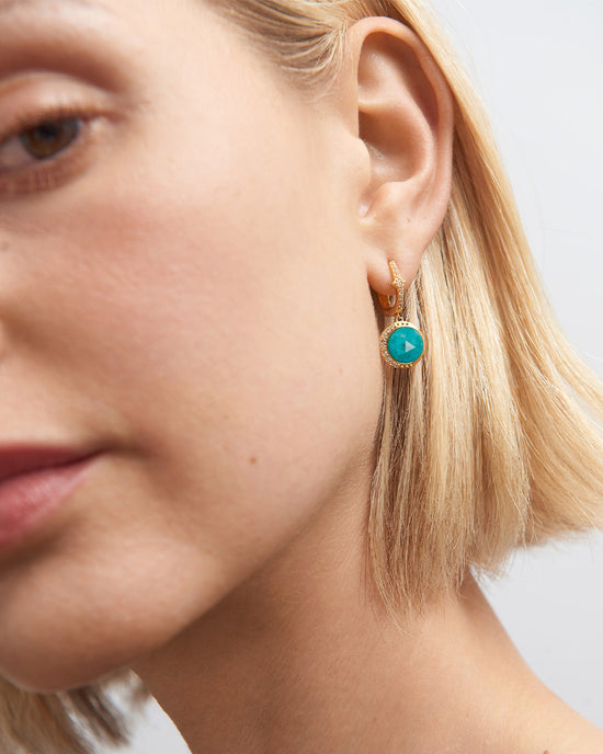 Gold Luna Amazonite Drop Earrings