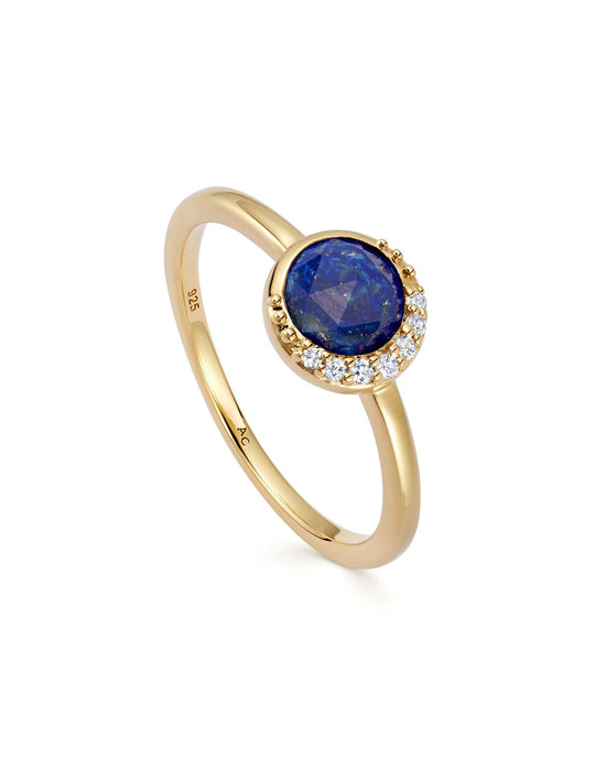 Gold Luna Lapis Ring