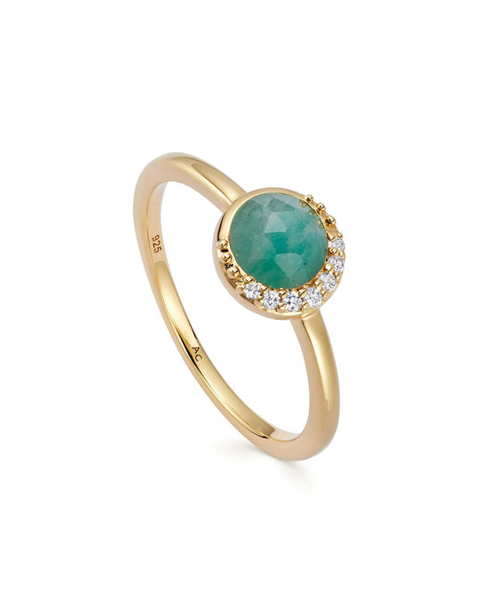 Gold Luna Amazonite Ring