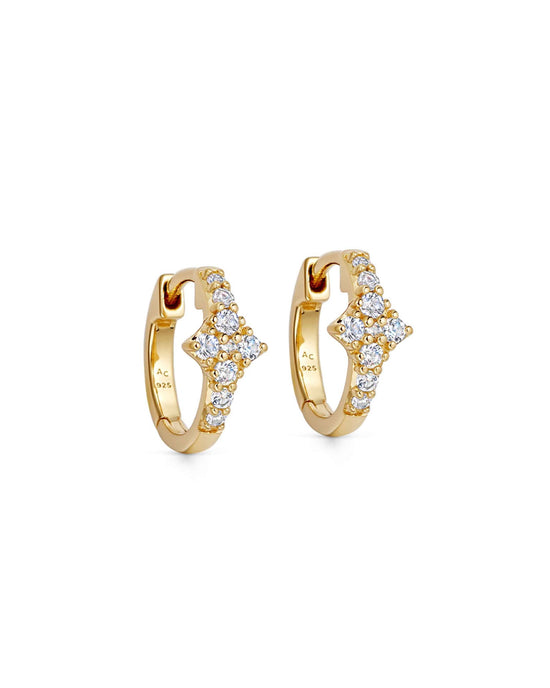 Gold Luna Light Huggie Earrings